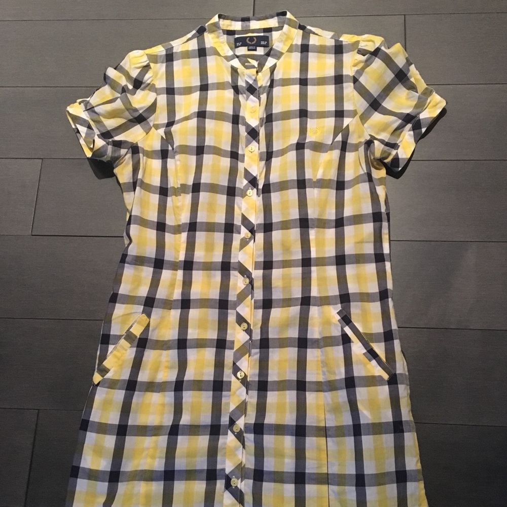 Fred Perry Shirt Dress - Yellow/Blue Plaid